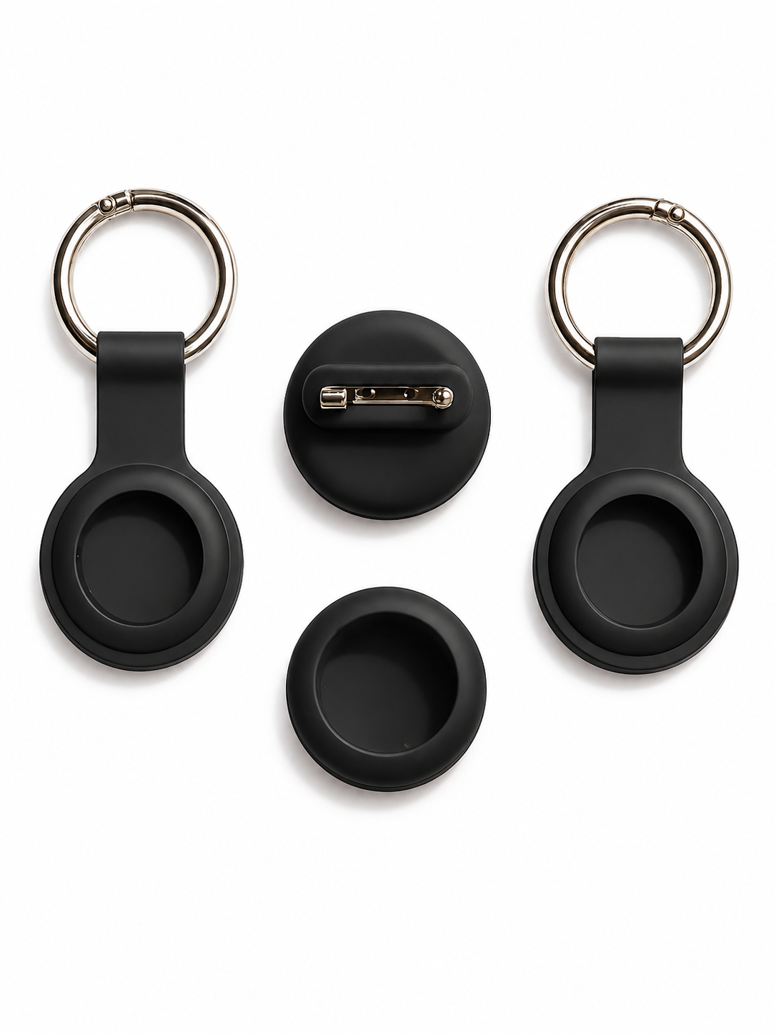 Silicone AirTag Holder Accessory Set – Black