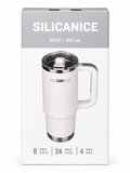 SILICANICE 30 oz Insulated Tumbler with Handle & Lid – White