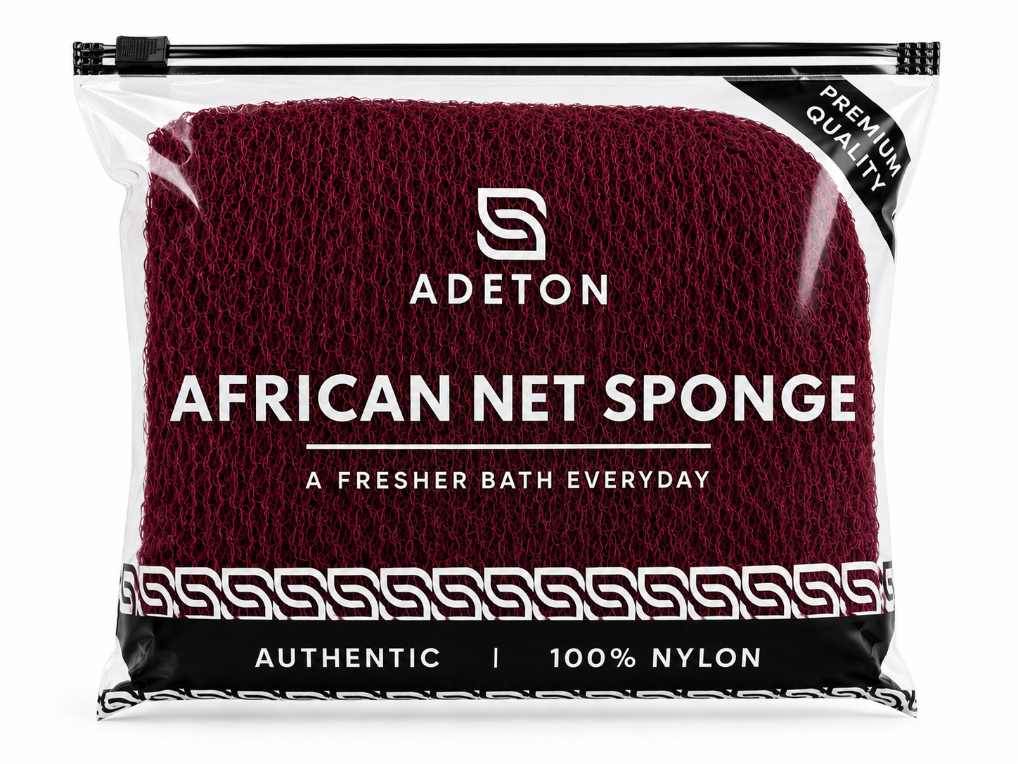 ADETON African Net Sponge – Burgundy Exfoliating Bath Sponge
